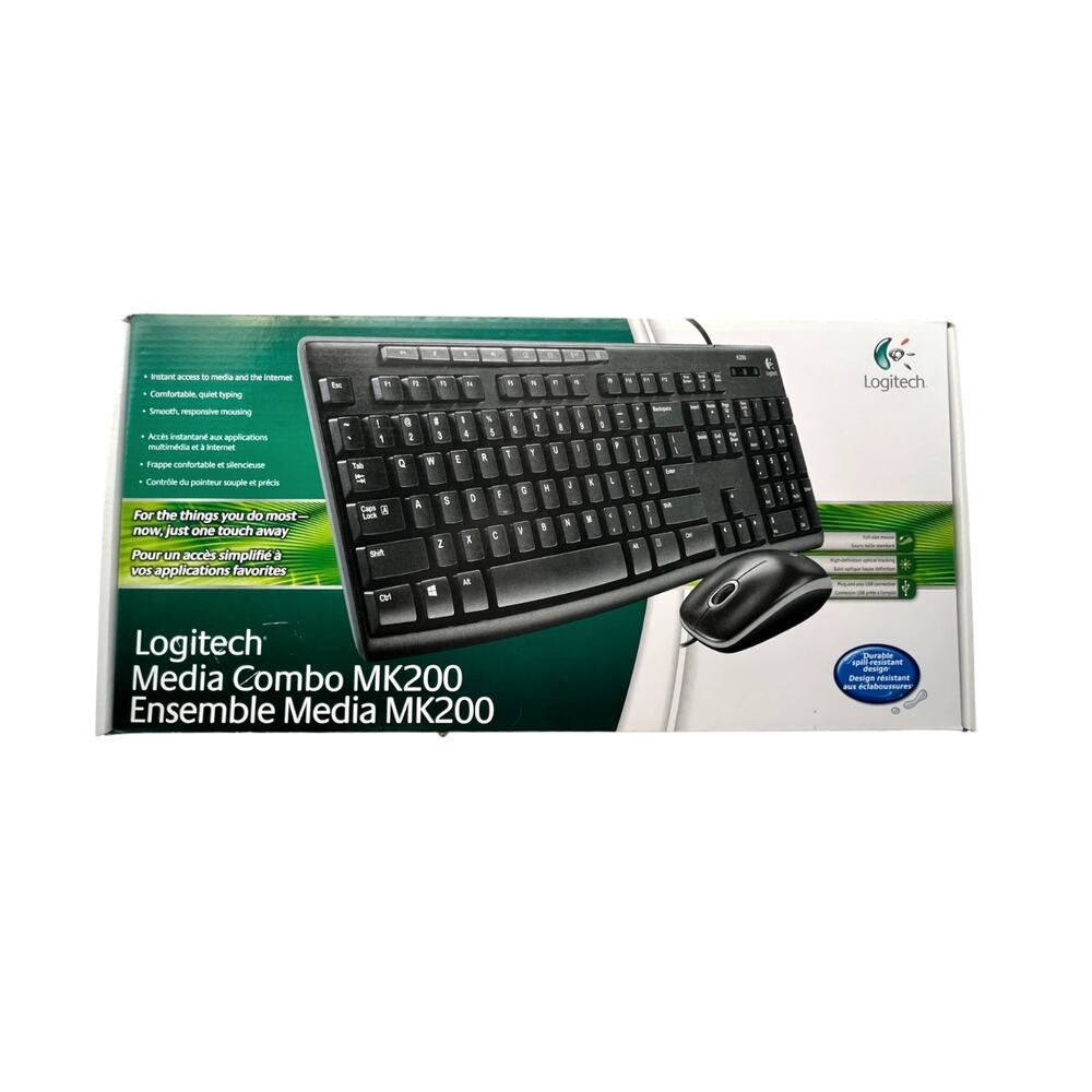 Logitech Media Combo MK200 Full-Size Keyboard and High-Definition Optical Mouse